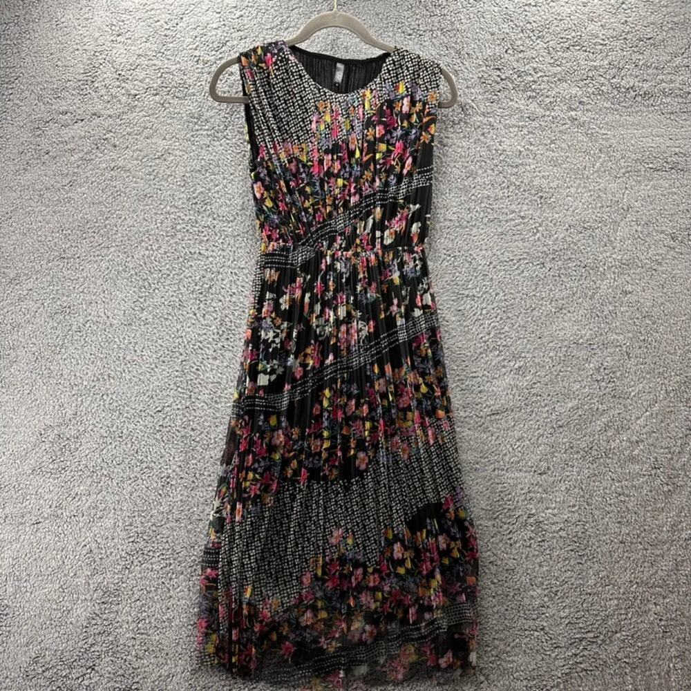 Lapis Women's‎ Small Sleeveless Maxi Dress Sheer Lined Floral Stretchy Comfort